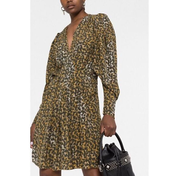 MARANT ÉTOILE Floral-Print Wrap Dress NWT Size 42 / USA XL - Picture 3 of 11